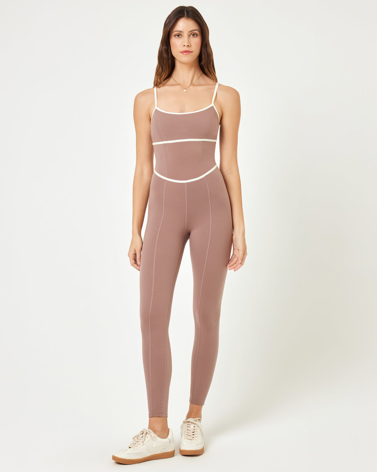 Ace Jumpsuit - Fawn-Cream Fawn | Model: Kristen (size: S)