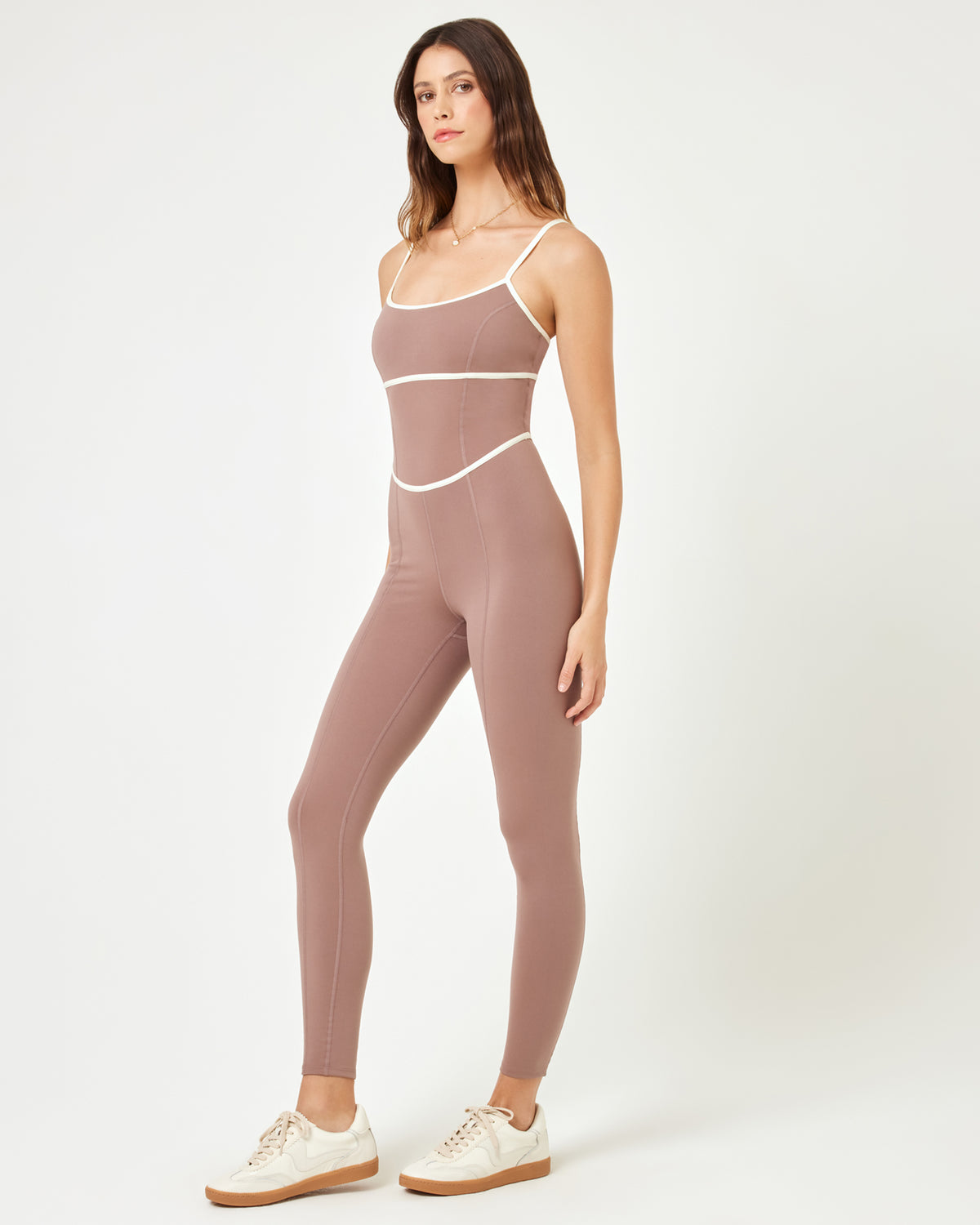 Ace Jumpsuit - Fawn-Cream Fawn | Model: Kristen (size: S)