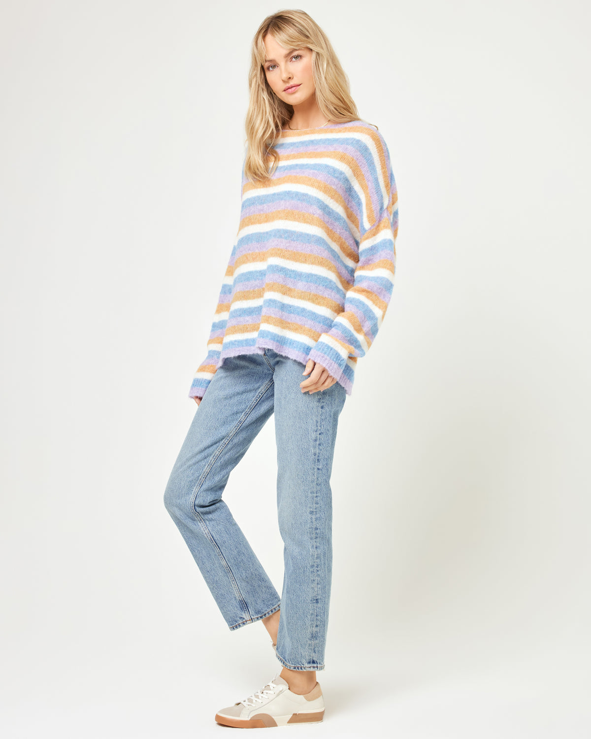 Cozy Clouds Sweater - Beautiful Skies Stripe Beautiful Skies Stripe | Model: Lura (size: S)