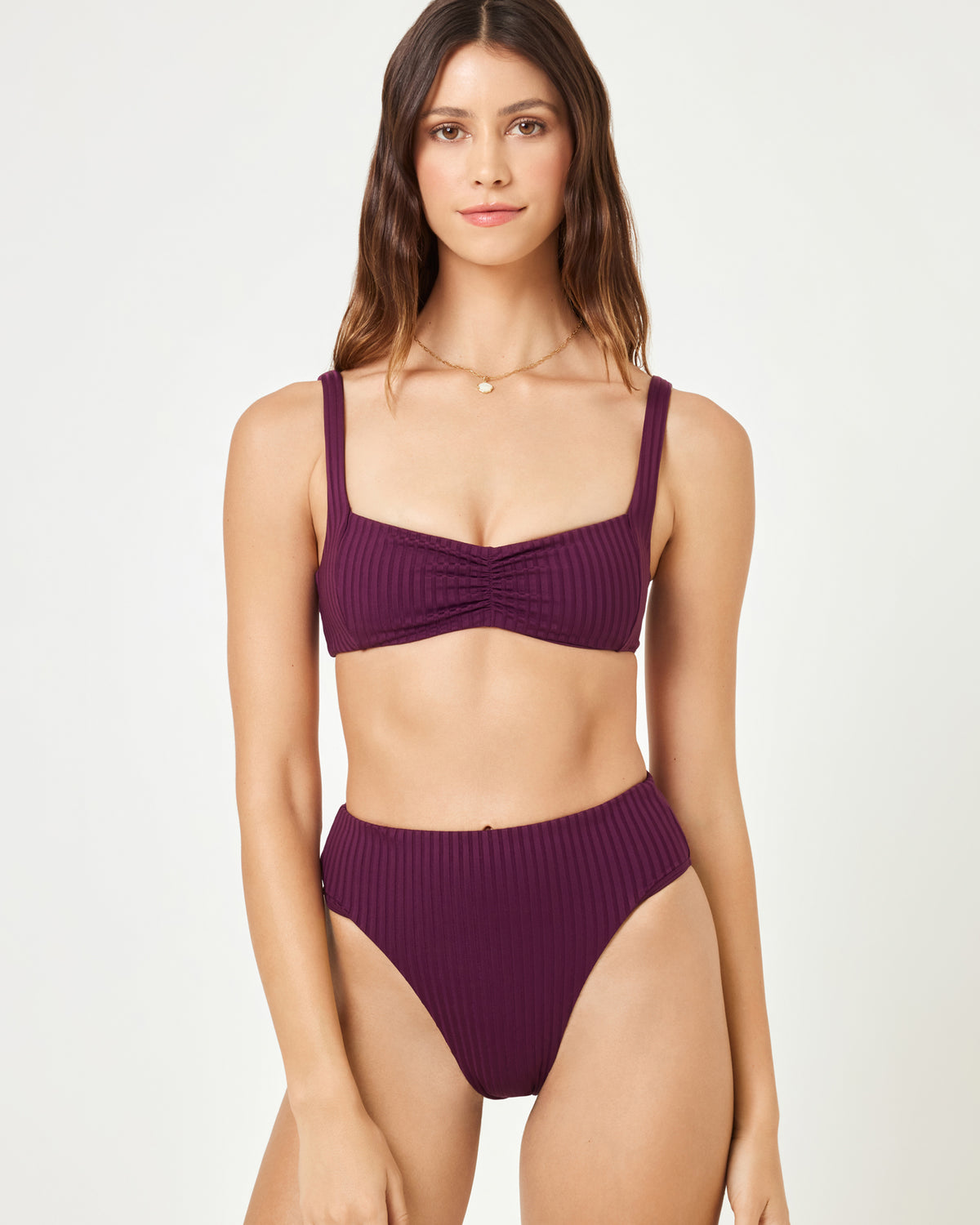 Effie Bikini Top - Merlot Merlot | Model: Kristen (size: S) 