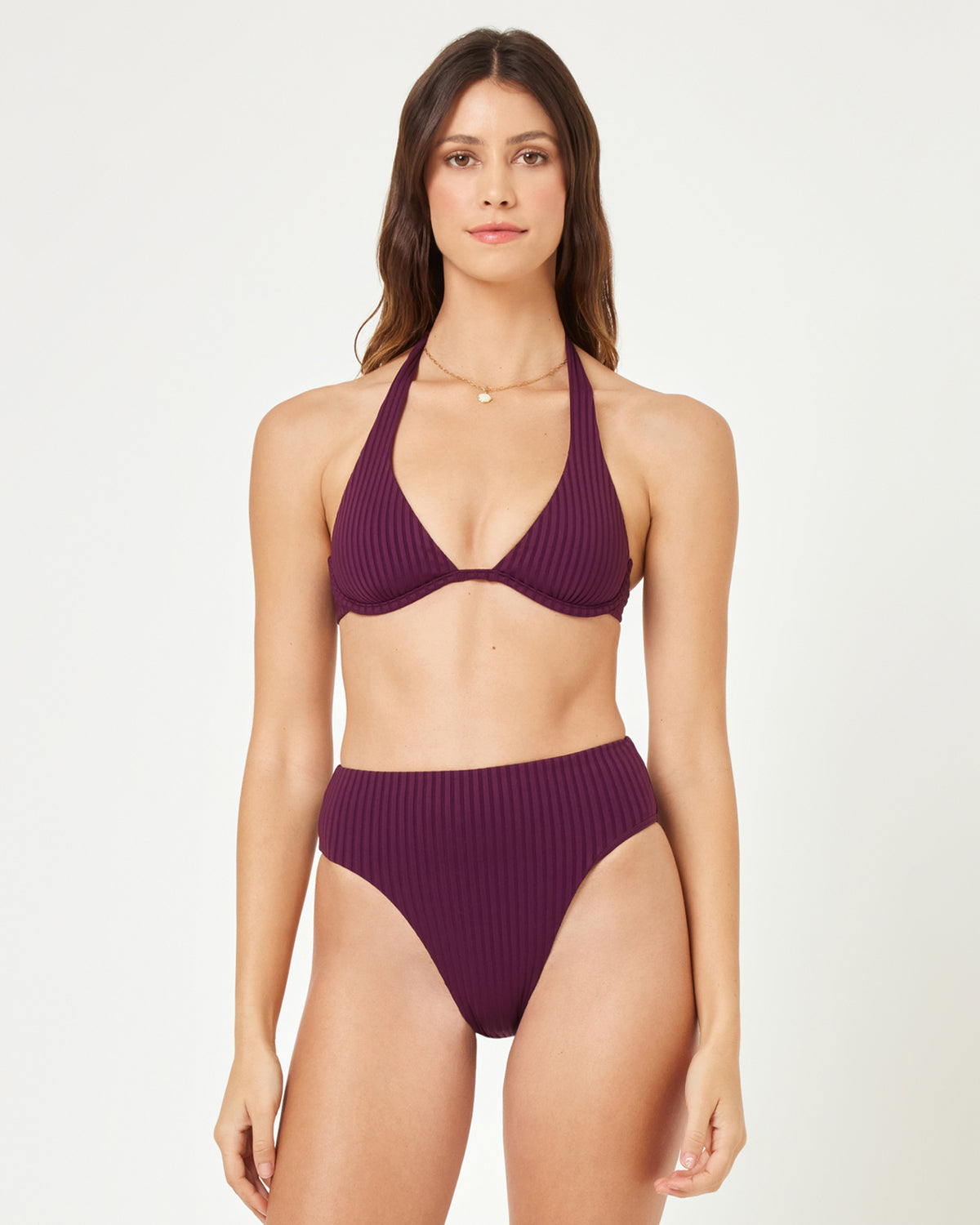 Isa Bikini Top - Merlot Merlot | Model: Kristen (size: S) 