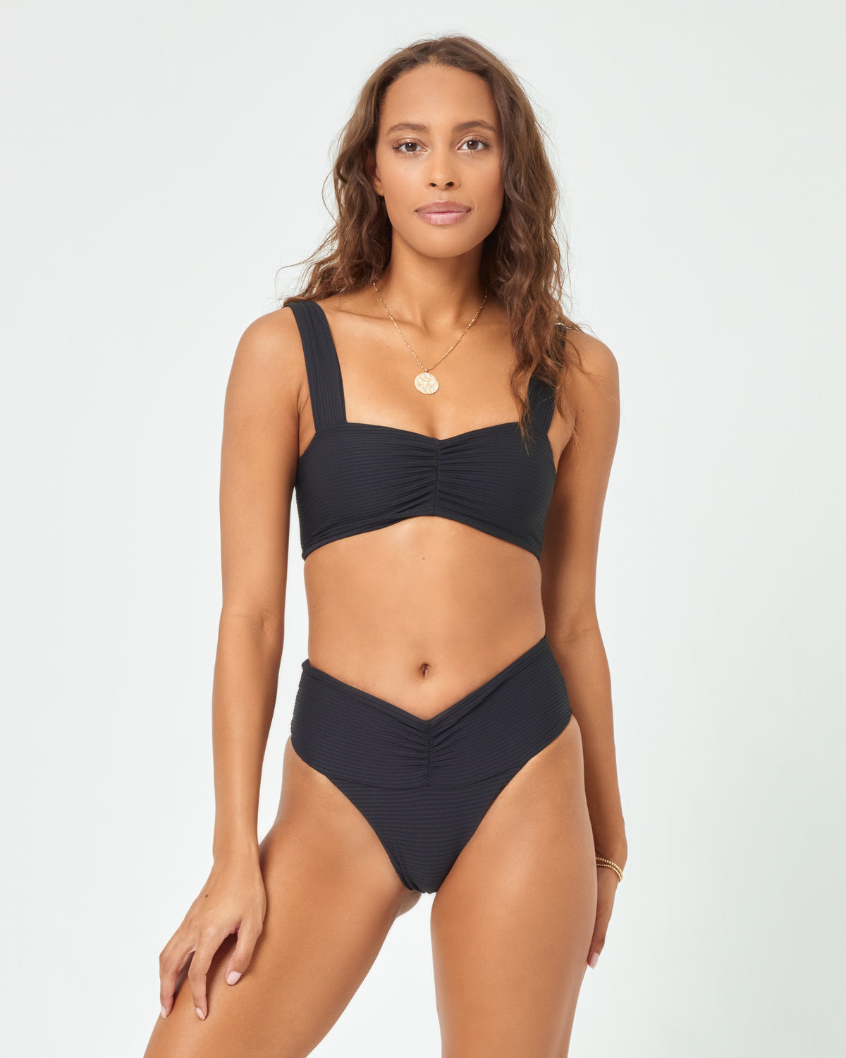 Eco Chic Repreve® Marlee Bikini Top - Black Black | Model: Natalie (size: S) | Hover