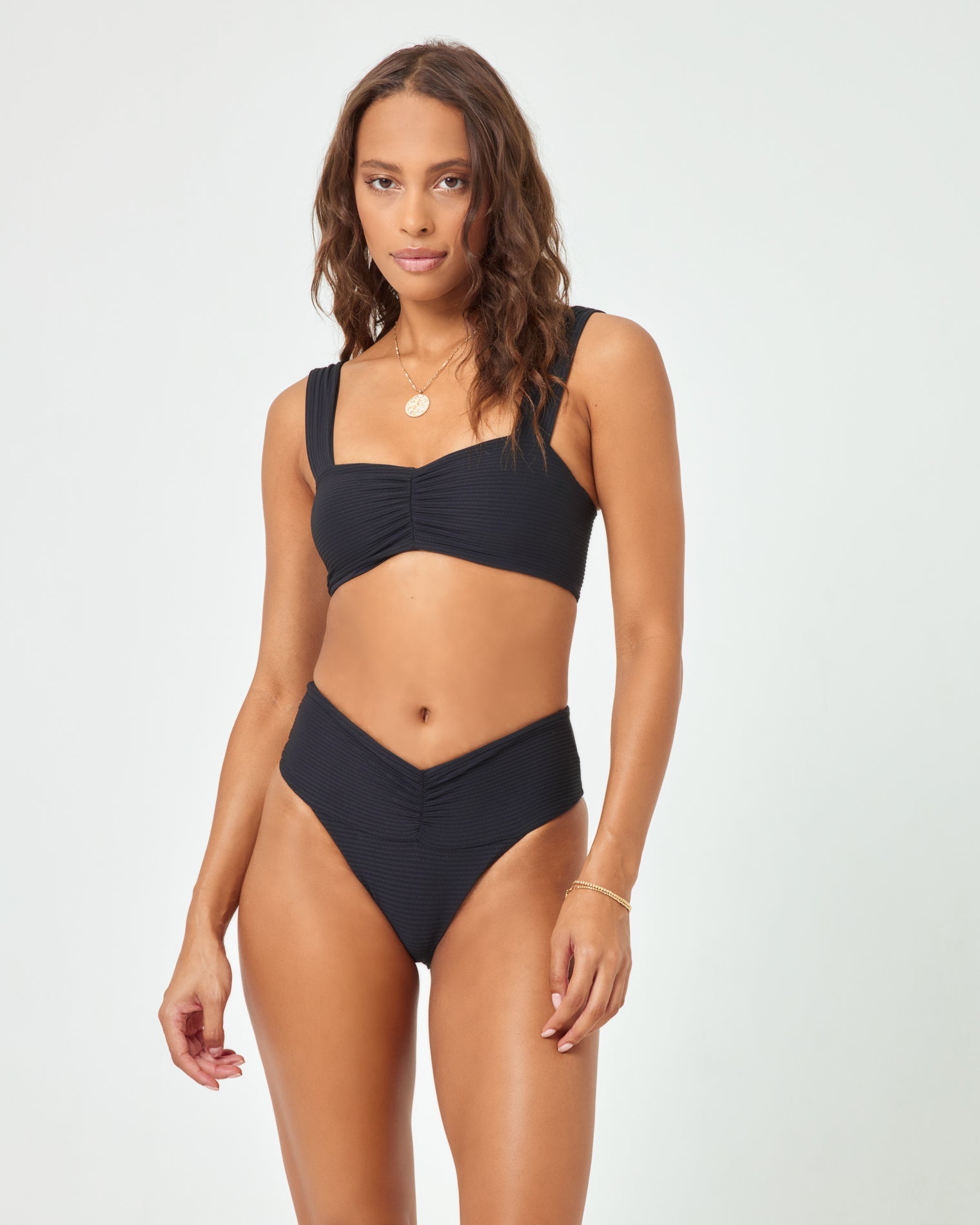 Eco Chic Repreve® Marlee Bikini Top - Black Black | Model: Natalie (size: S) 