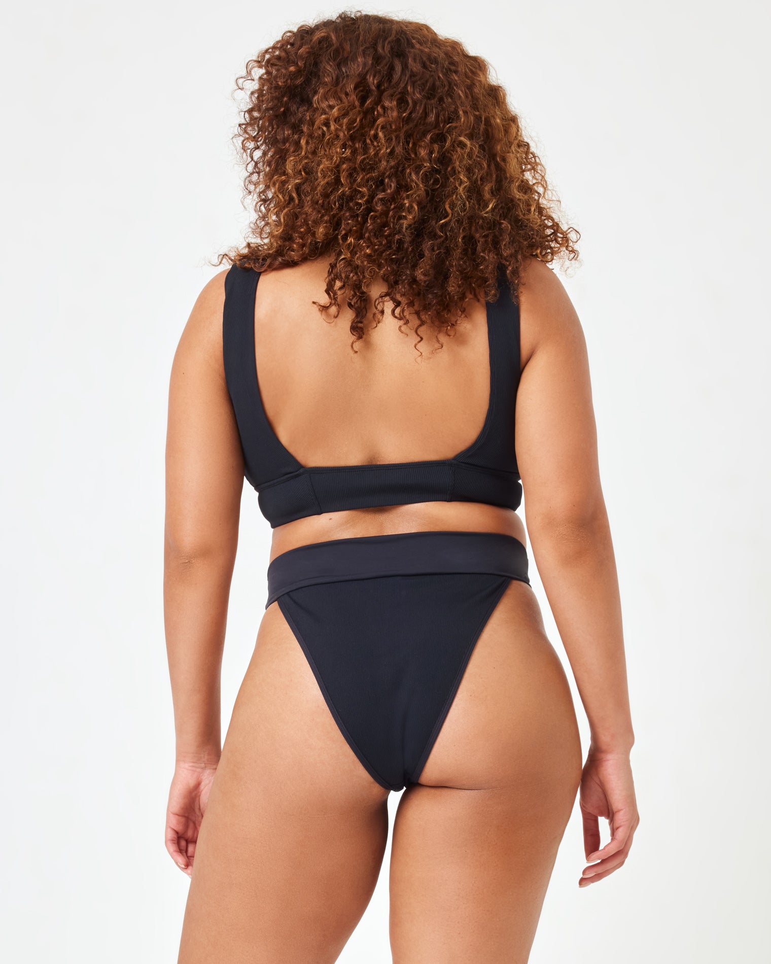 Lola Bikini Bottom - Black Black | Model: Amber (size: XL)