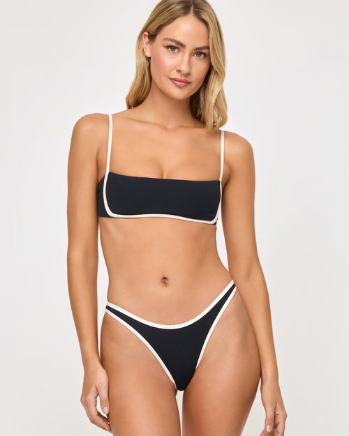 Elle Bikini Bottom - Black-Cream