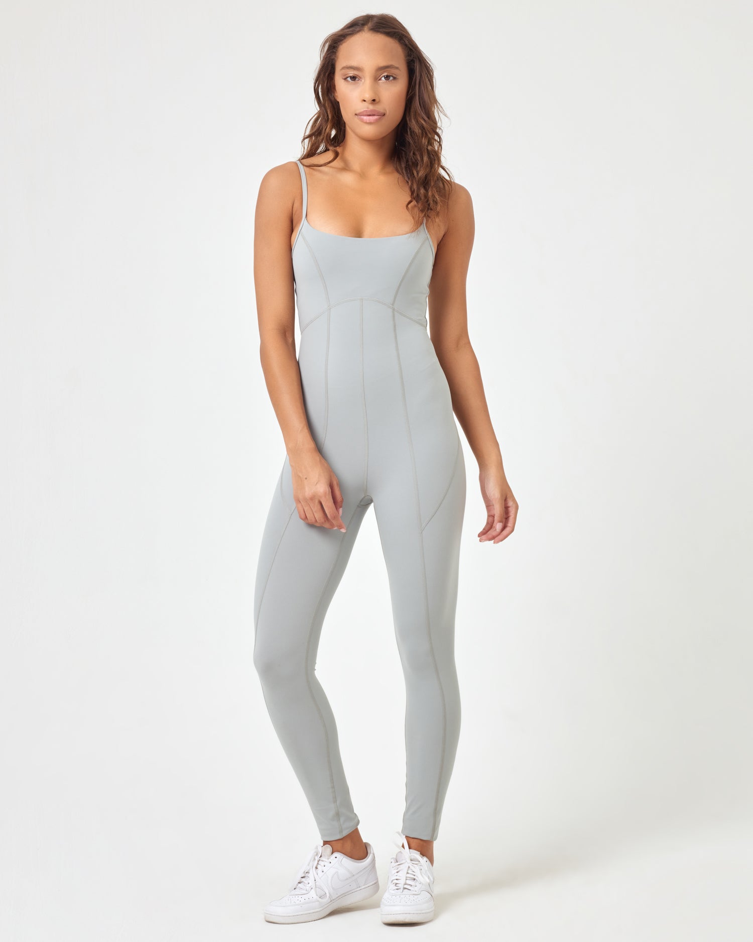 Go The Distance Jumpsuit - Sage Sage | Model: Natalie (size: S)