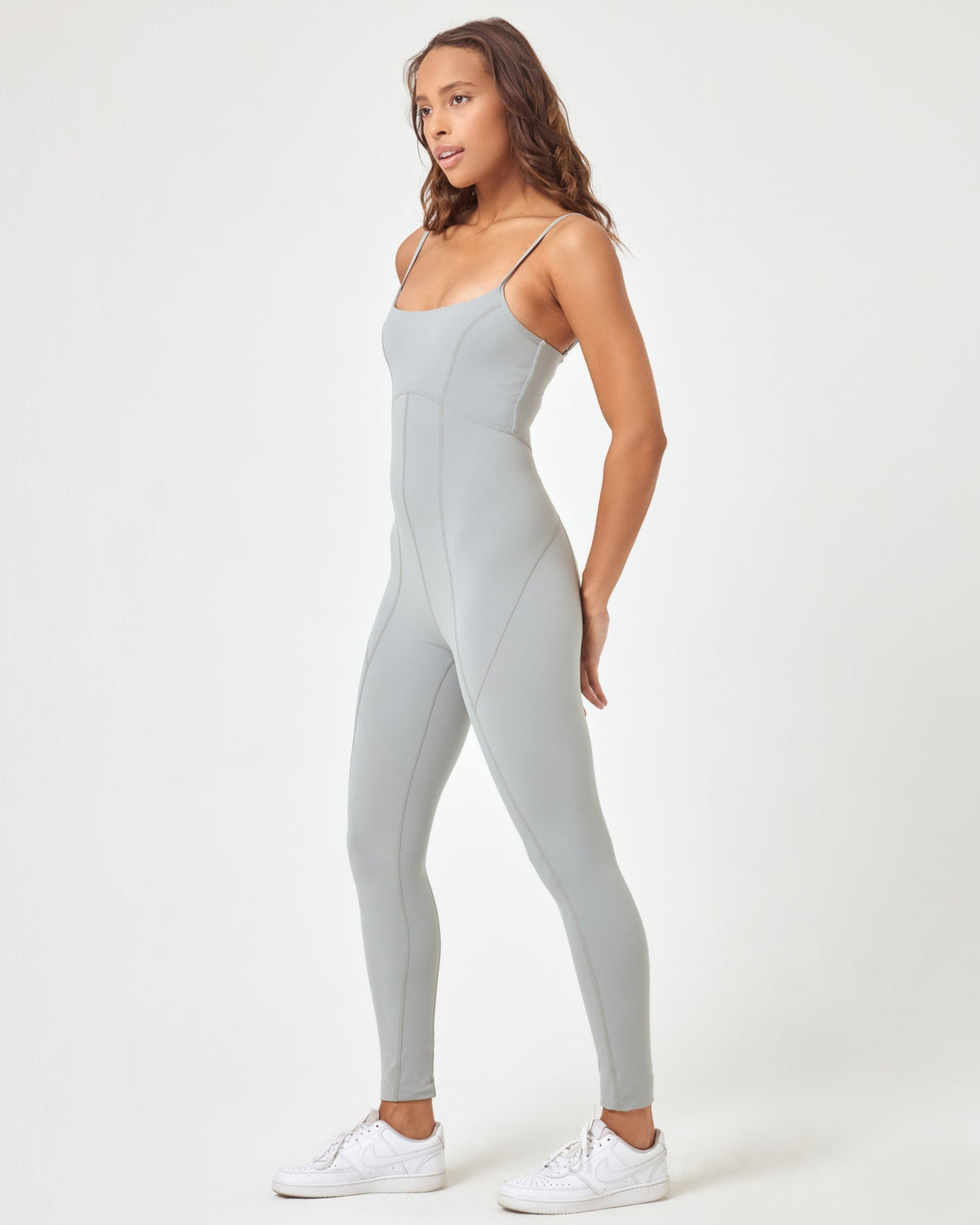 Go The Distance Jumpsuit - Sage Sage | Model: Natalie (size: S)